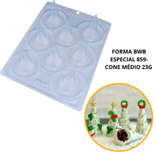 1~4 Forma BWB Com Silicone(3partes)Para Chocolate Cód.859-Cone Médio23g.Para Festas cone trufado em Oferta na Shopee