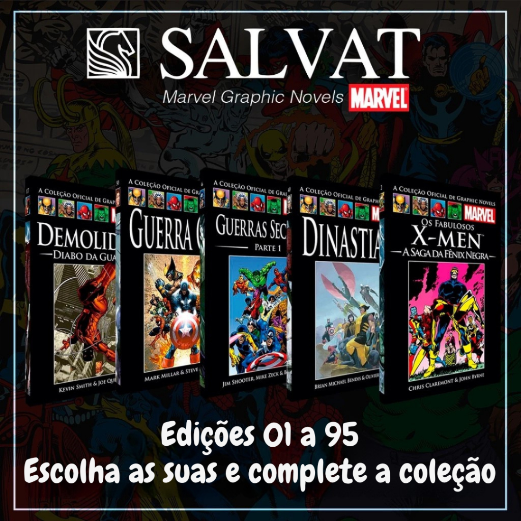 Salvat Capa Preta - Graphic Novels Marvel - HQs Deluxe Capa Dura - 1 a 50