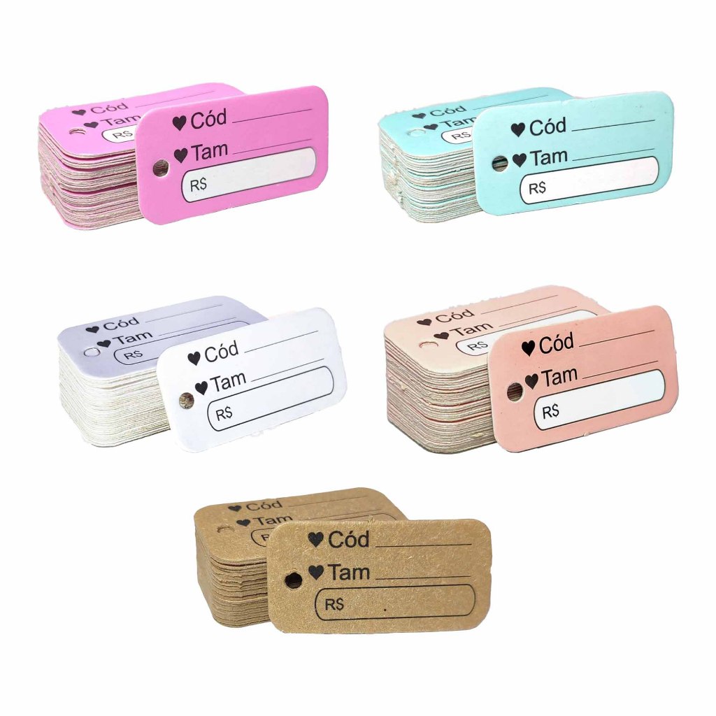 Mini Tag para Roupas pacote com 500 peças em Oferta na Shopee