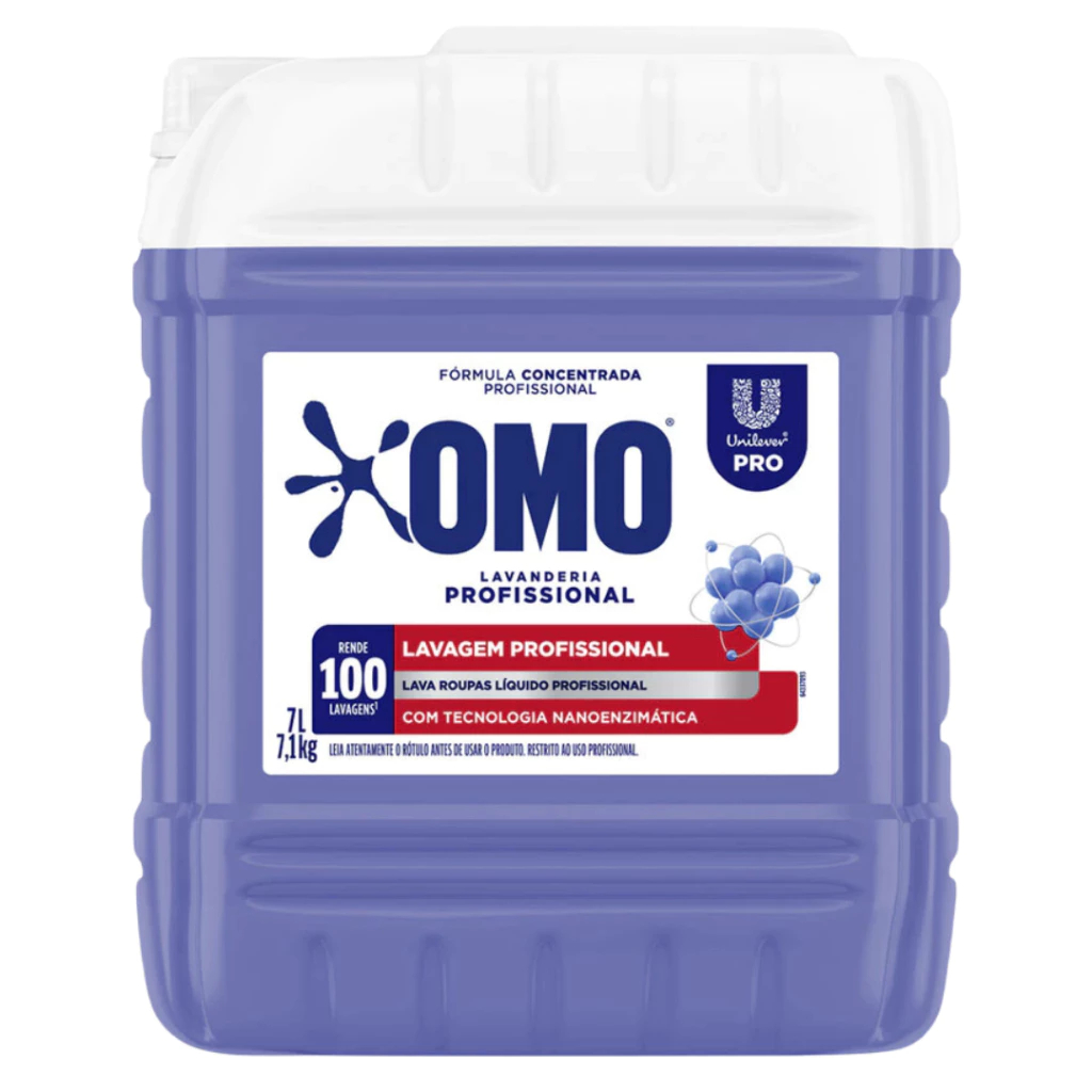 Lava Roupas Liquido Profissional Omo Lavanderia Profissional 7 Litros