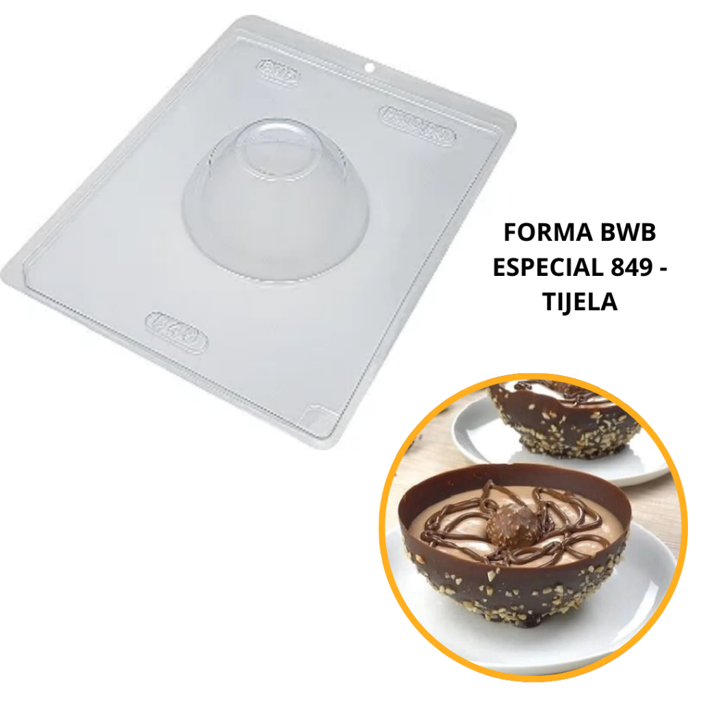 FORMA SILICONE BWB (3 PARTES) CÓD.:849 - TIGELA ESPECIAL 140g. PARA BOMBOM, DOCES DE CHOCOLATE E CONFEITARIA. - Home & Living