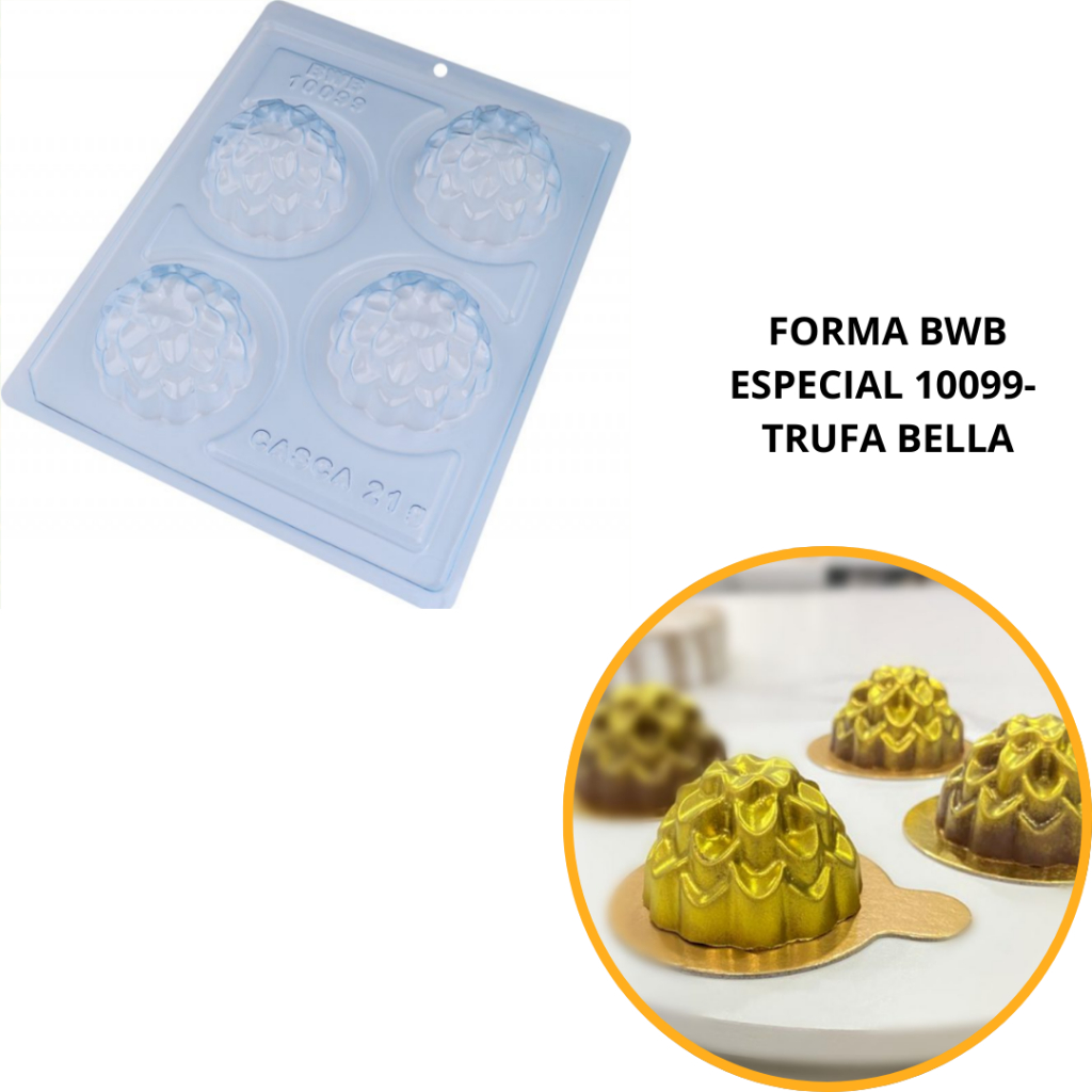 1~4 Forma BWB Com Silicone (3 partes) Cód. 10099 - Trufa Bella 21g. Para Festas Trufas, Bombons (CHOCO) em Oferta na Shopee