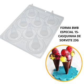 1~4 Forma BWB Com Silicone (3 partes)Para Chocolate Cód. 15 - Casquinha de Sorvete 23g. Cone trufado em Oferta na Shopee