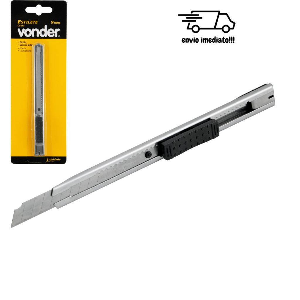 Estilete Metálico 9mm Estreito Profissional Vonder