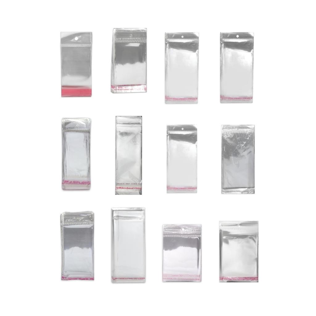 Saquinho Transparente com cola e furo diversos Tamanhos 100 Peças (verificar variações) em Oferta na Shopee