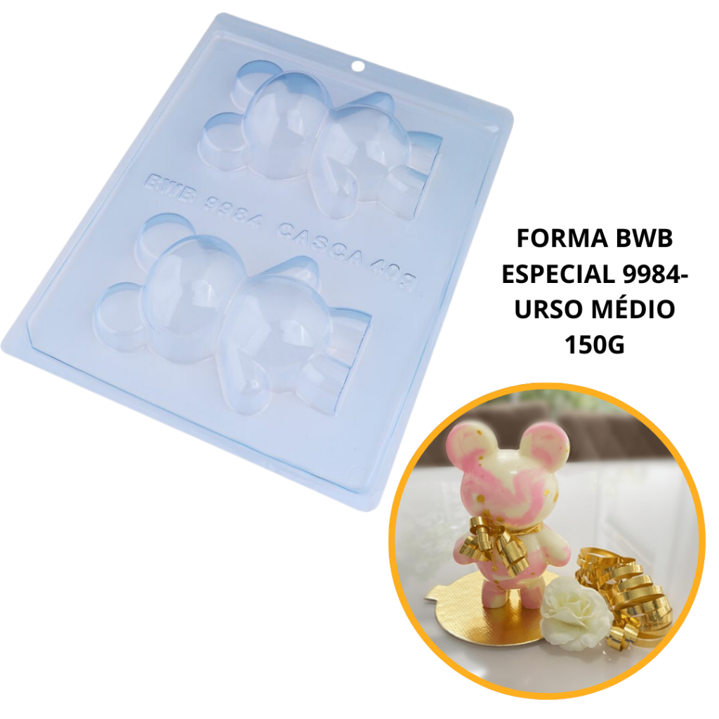 1~4 Forma silicone bwb (3partes) cod 9984 - Urso Médio 150g// (CHOCO) em Oferta na Shopee