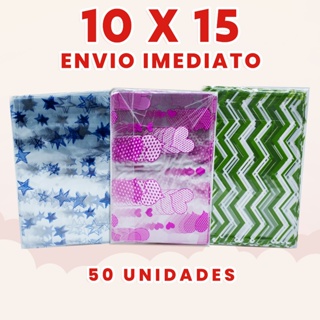 50 Sacos Decorados Transparentes 10x15 Ideais para Presentes e Doces em Oferta na Shopee