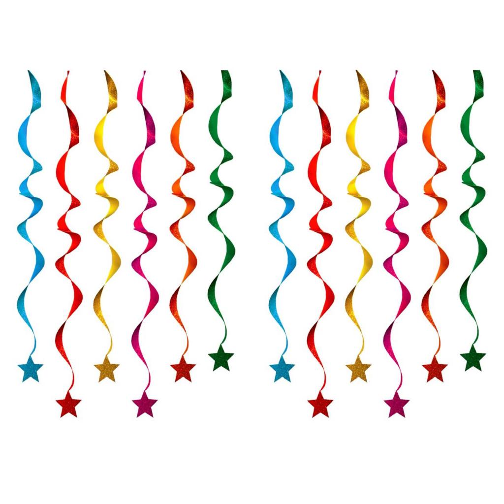 12 Serpentinas Coloridas E V A Com Glitter - Carnaval Folia