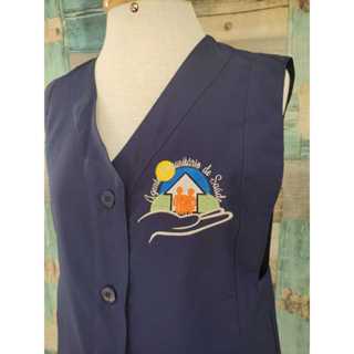 Jaleco sem Manga bordado Agente comun. Saúde em Oferta na Shopee