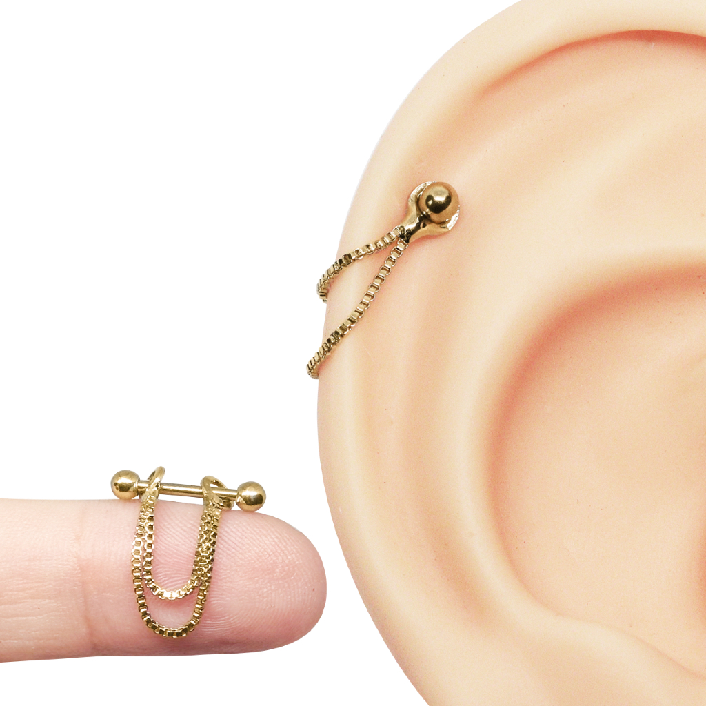 Piercing Corrente para Helix Orelha Cartilagem em Oferta na Shopee
