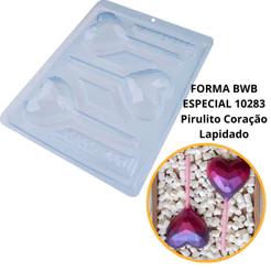 1~4 forma bwb silicone pirulito coração lapidado 3 partes mães e namorados 10283 (CHOCO)