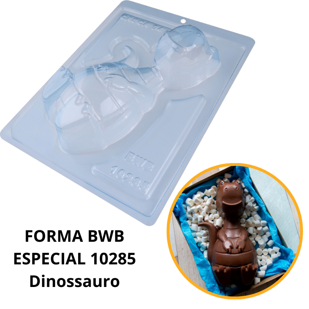 1~4 forma para chocolate dinossauro bwb 10285 silicone 3 partes 430g (CHOCO) em Oferta na Shopee