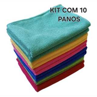 Kit Com 10 Pano Limpeza Microfibra 35x55cm Limpa Carro Vidro Prato Pia  Flanela Multiuso em Oferta na Shopee