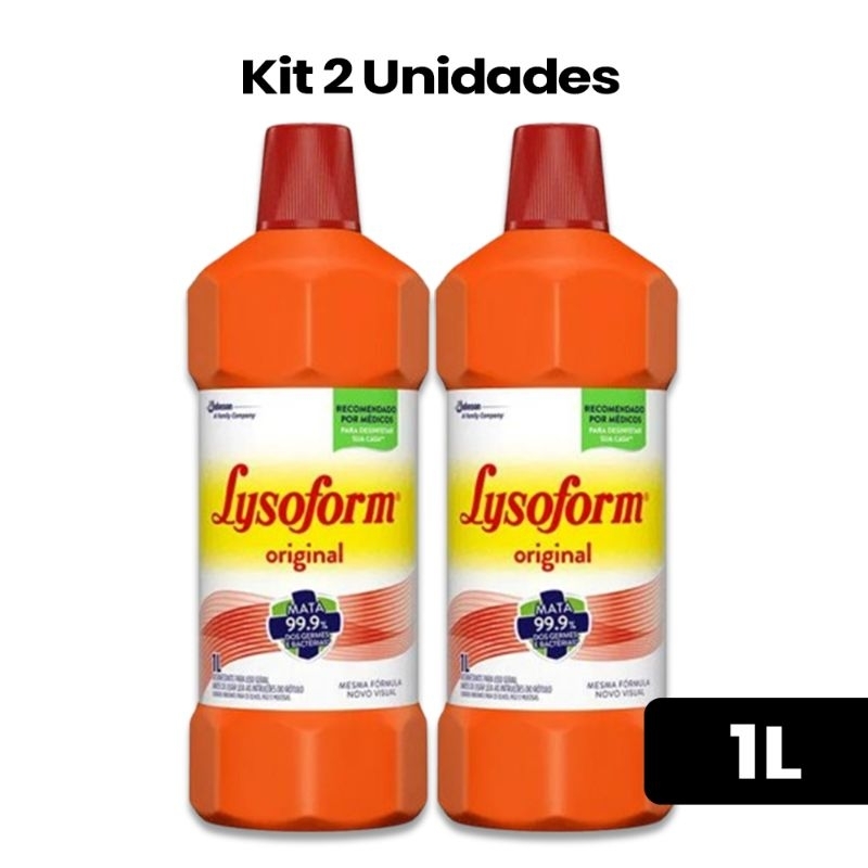 Desinfetante Lysoform 1Lt  Germicida bactericida e fungicida  Kit com 2 Unidade