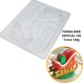 1~4 Forma BWB Com Silicone (3 partes) Para Chocolate Cód. 138 - Trenó 140g. Natal, Festa Natalinas em Oferta na Shopee