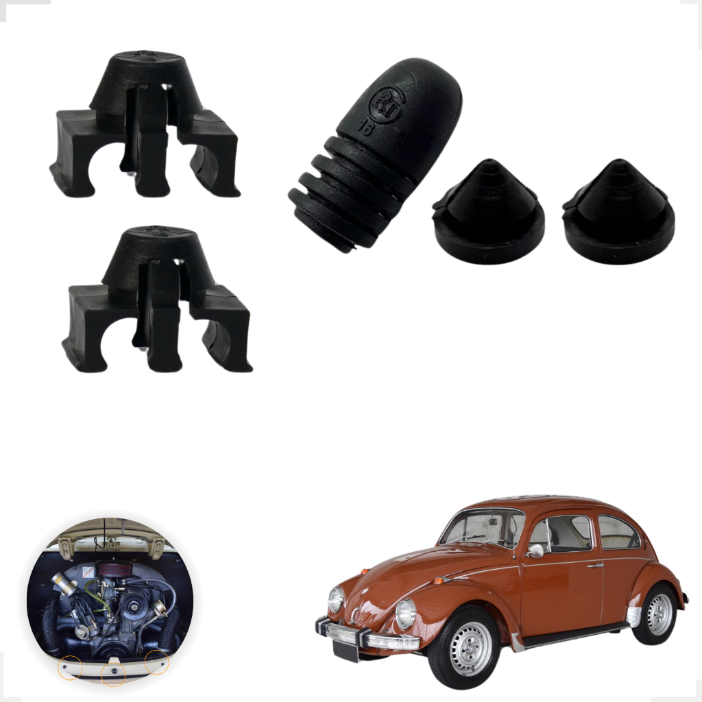 Kit Calço  Batente tampa Traseira Fusca + Kit Presilha cabo de Vela l Calço tampa traseira Fusca