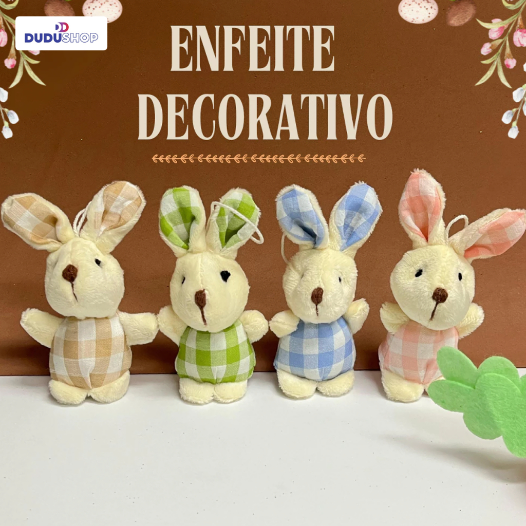 Coelho de Pelucia Para Decoração de Cesta Pascoa Chaveiro Coelho Fofo