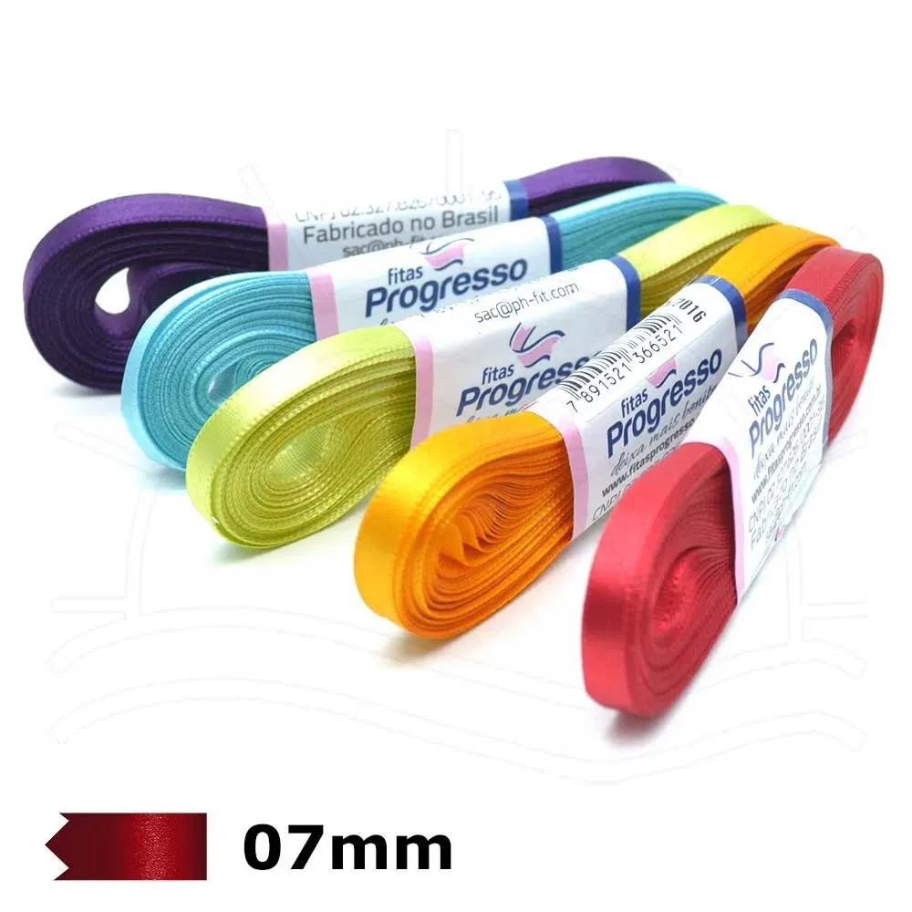Fita de Cetim Progresso 7mm nº1 - 10m - Diversas Cores - 01 unidade