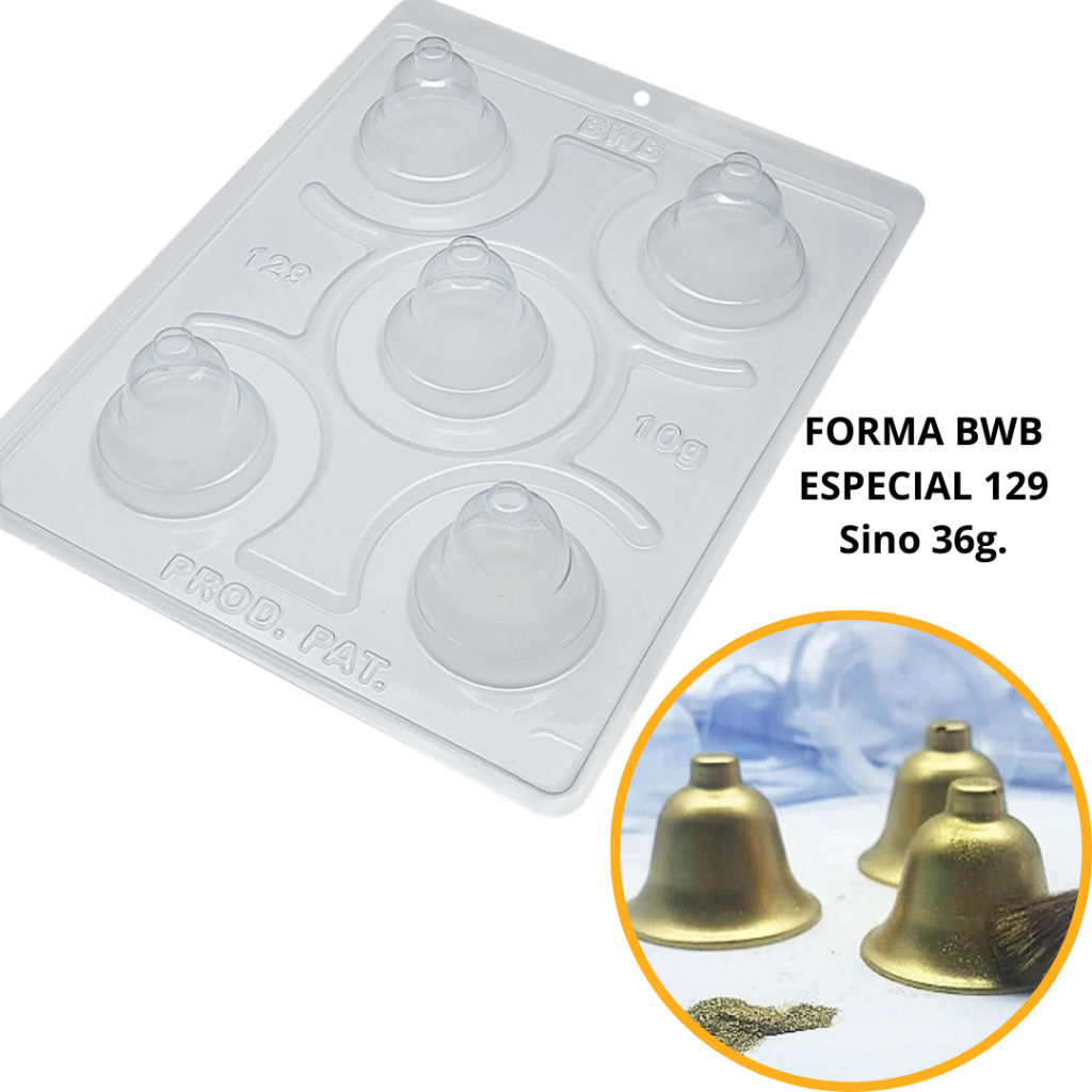 1~4 Forma BWB Com Silicone (3 partes) Para Chocolate Cód. 129 - Sino 36g. Natal, Festa Natalinas em Oferta na Shopee
