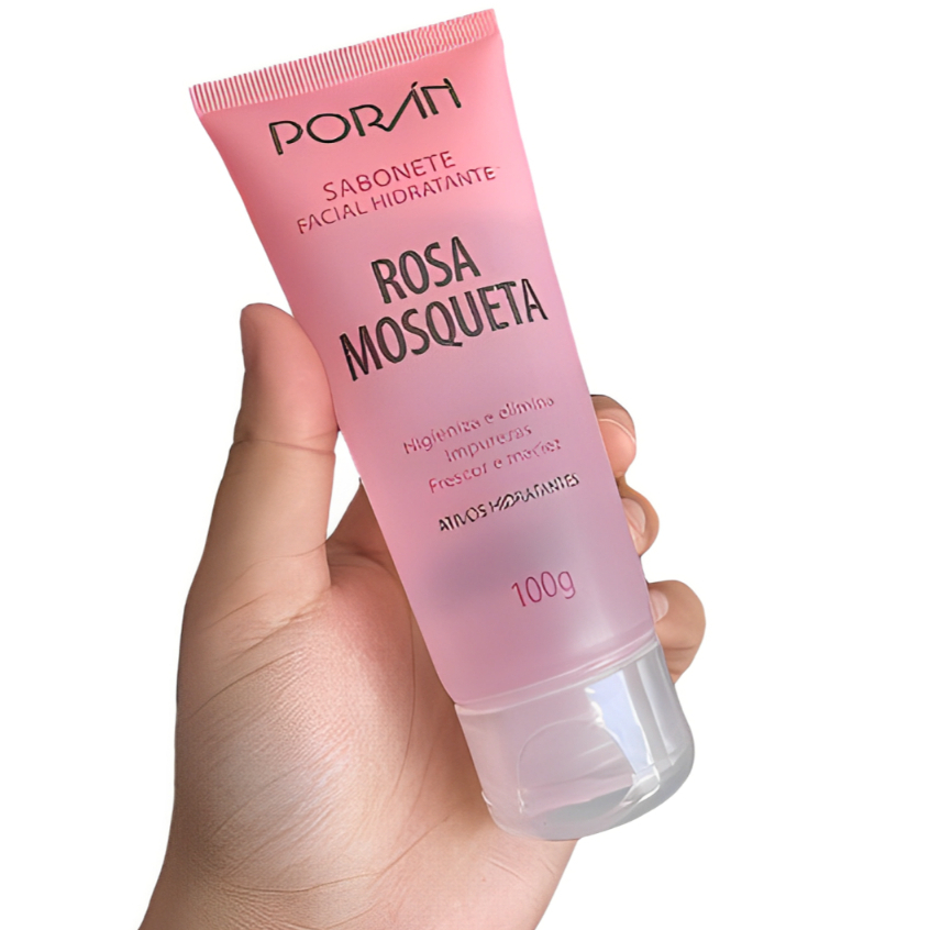 Kit Limpeza 100 ml Sabonete Hidratante Facial - Rosa Mosqueta Poran