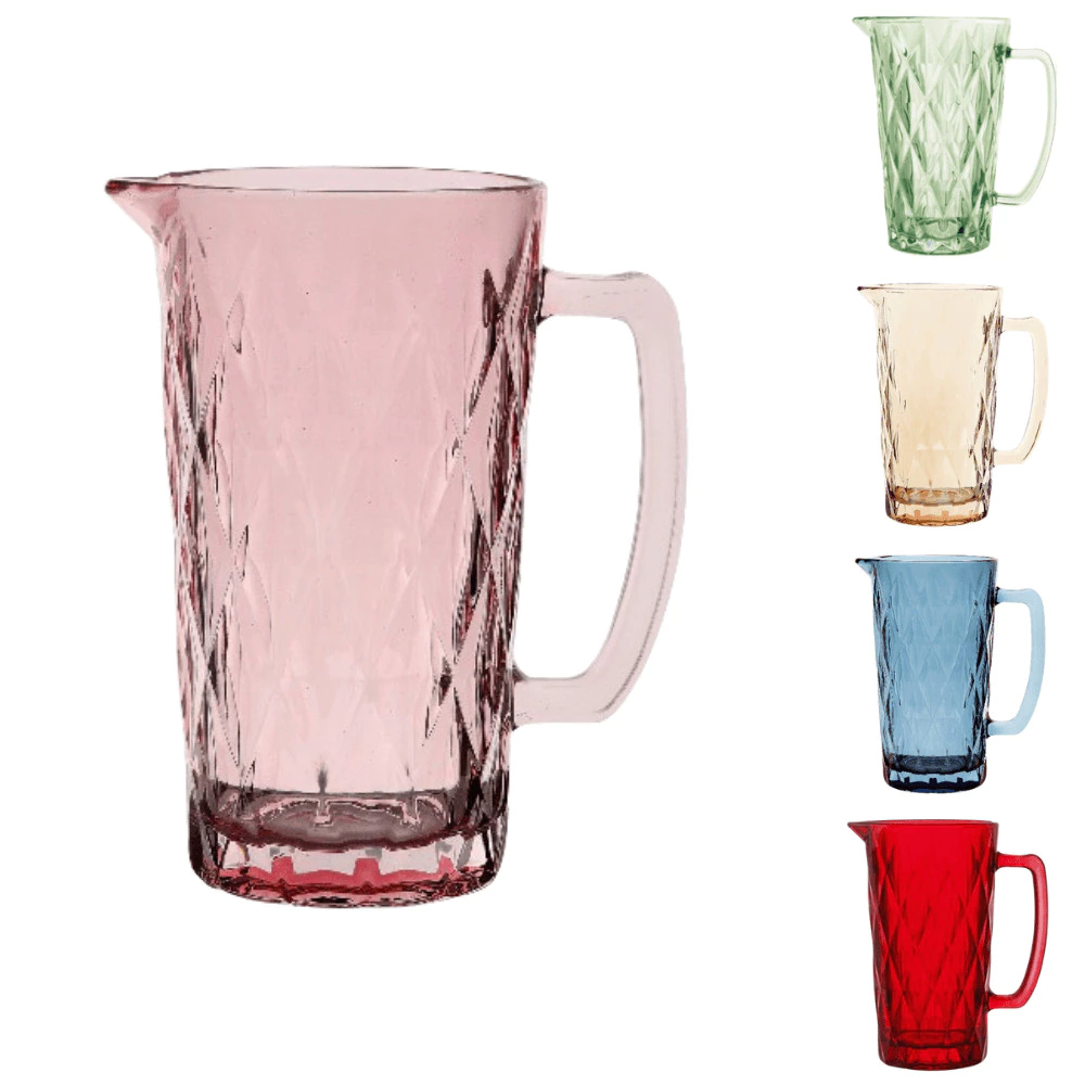Jarra Diamond 1L Ambar de Qualidade e Resistente para Água Suco Bebida Almoço Jantar Restaurante em Oferta na Shopee