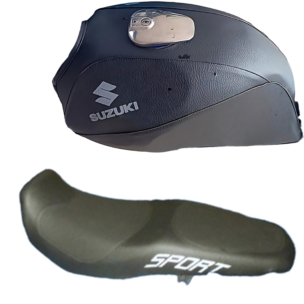 Capa Tanque + Capa Banco Esportiva Suzuki Yes Preta 2004 Ate 2016 Todos Os Anos