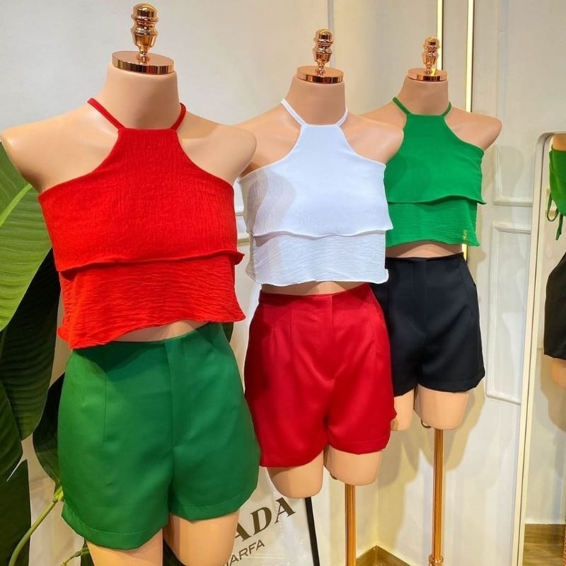 SHORT FEMININO ALFAIATARIA SOCIAL CINTURA ALTA SUPER PROMOÇÃO