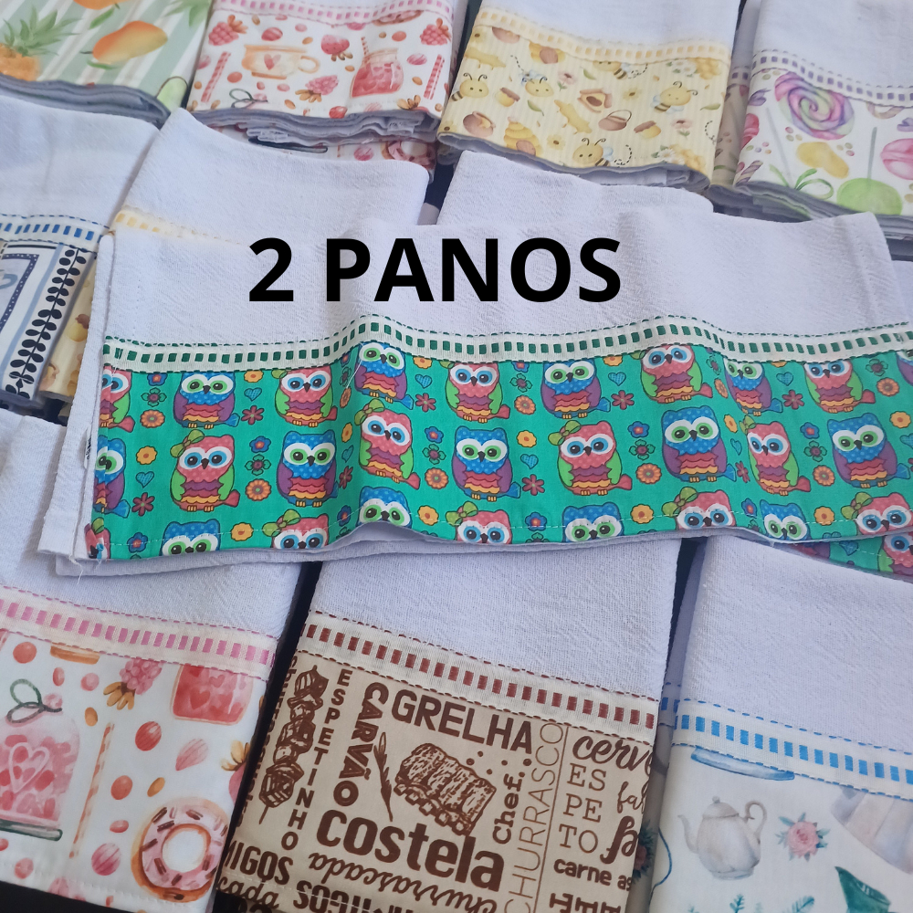 2 Panos De Prato Barrado Pé de Galinha LAMATEX 100% Algodão