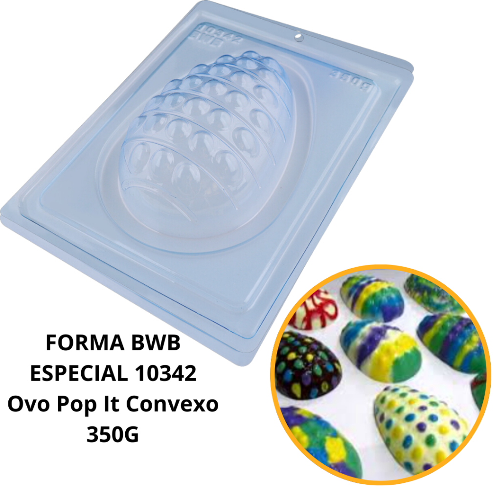 1~4 Forma 03 Partes Para Chocolate Ovo Pop It Convexo 350 g  BWB COD:10342 - Home & Living