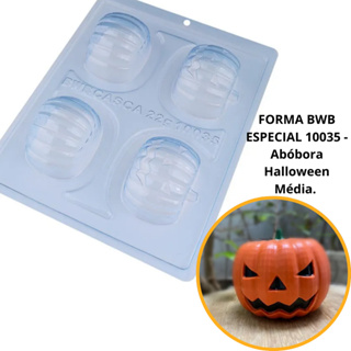 1~4 Forma BWB Com Silicone (3 partes) Para Chocolate Cód. 10035 - Abóbora Halloween Média. em Oferta na Shopee