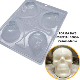 1~4 Forma BWB Com Silicone (3 partes)Para Chocolate Cód.10036 - Crânio Médio. Halloween em Oferta na Shopee