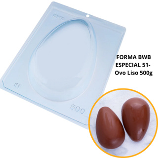 1~4 Forma BWB Com Silicone (3 partes) Para Chocolate Cód. 51 - Ovo Liso 500g. Páscoa em Oferta na Shopee
