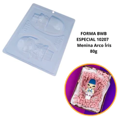1~4 Forma BWB Menina Arco Íris, Com Silicone(3partes)Para Bombons de Choc. E Confeitaria-Cód.10207 (CHOCO)