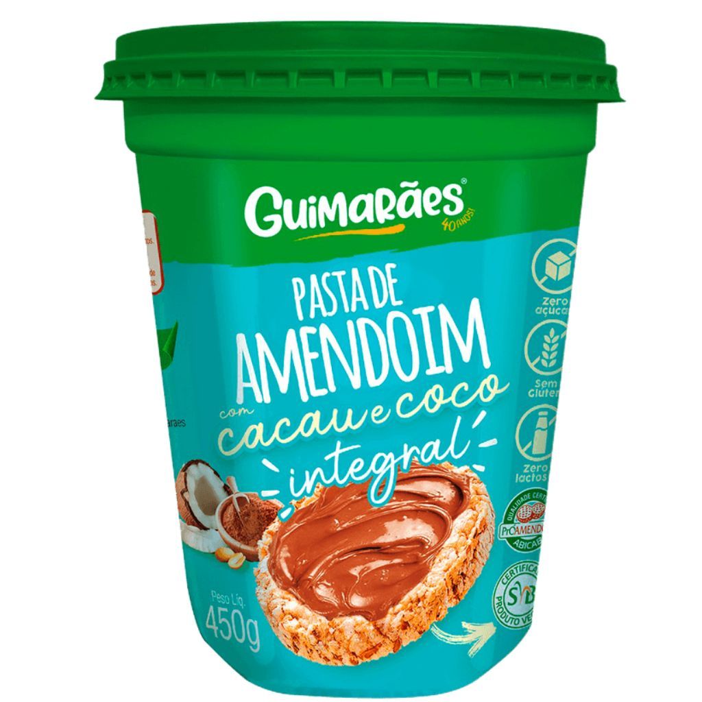 Pasta de Amendoim Integral Coco e Cacau 450g Guimarães