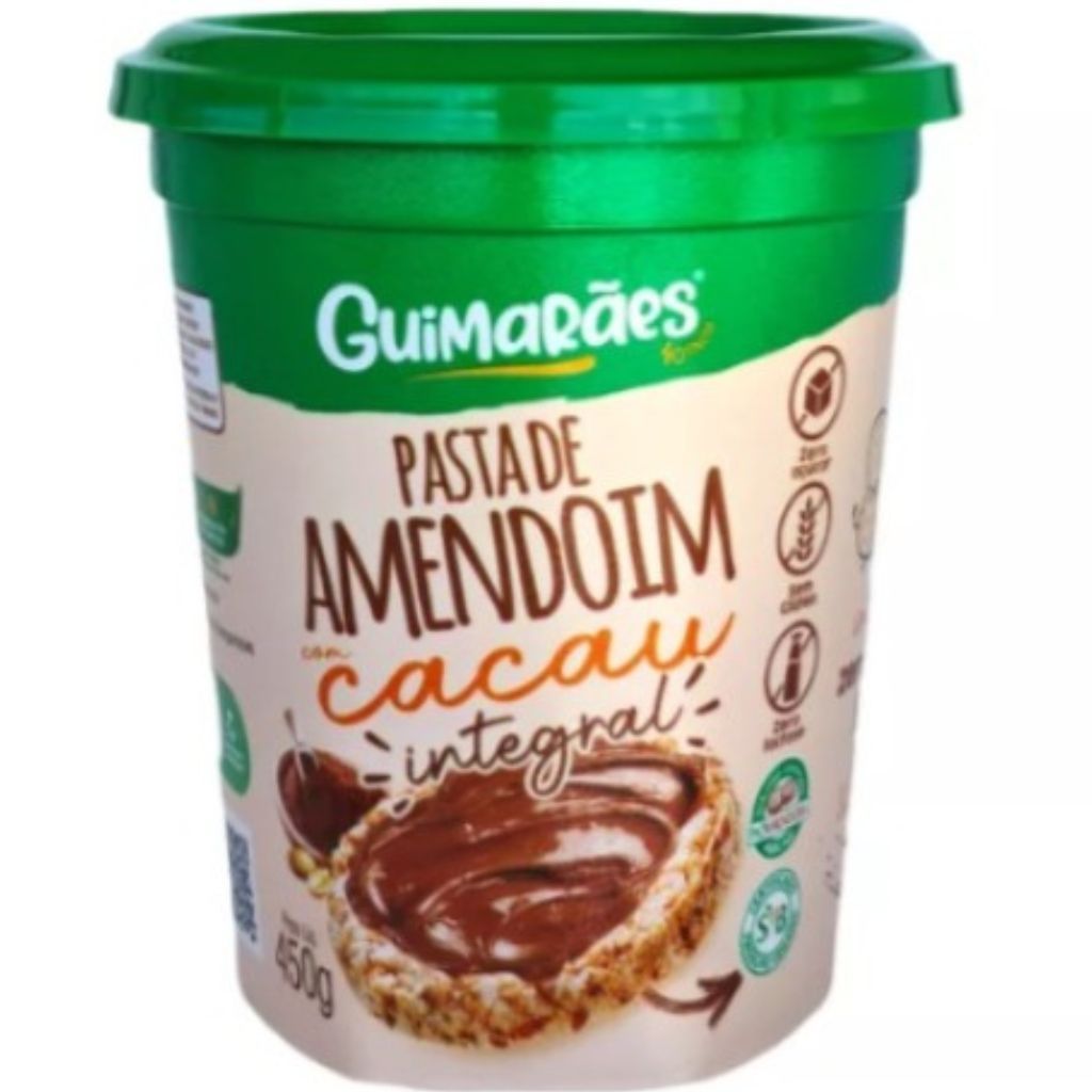 Pasta de Amendoim Cacau Integral 450g Guimarães em Oferta na Shopee
