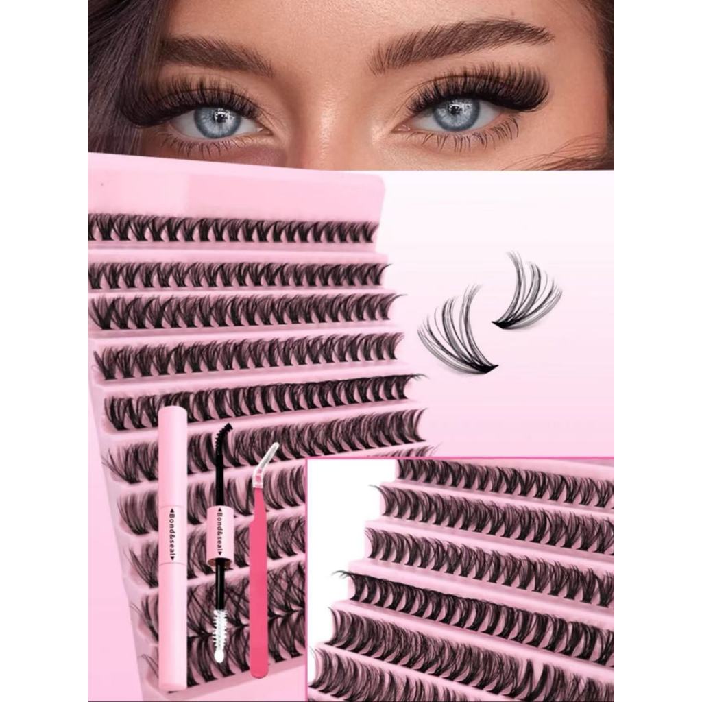 Kit de Extensão de Cílios 200 feixes 20D/30D/40D/50D/60D/80D 8-16mix Com Pinças+ Cola 024-226 em Oferta na Shopee
