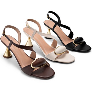 Sandália Feminina Lumiss Salto Baixo Geométrico Metalizado Confortável Enfeite em Oferta na Shopee