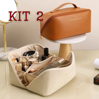 KIT 2 Necessaire Organizador Cosmético Maquiagem Feminino Para Viagem Em Alto Qualidade