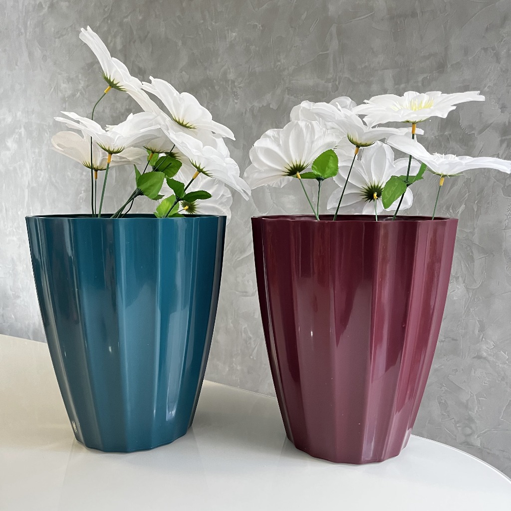 Vaso Planta Grande Coluna Decorativo Cachepot Cacau 29x25 Liso Leve Plástico Injetado Leven Artes