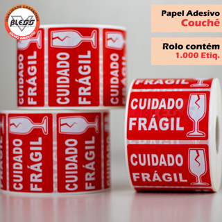 5 Mil Etiqueta Cuidado Frágil 60x40 em Oferta na Shopee