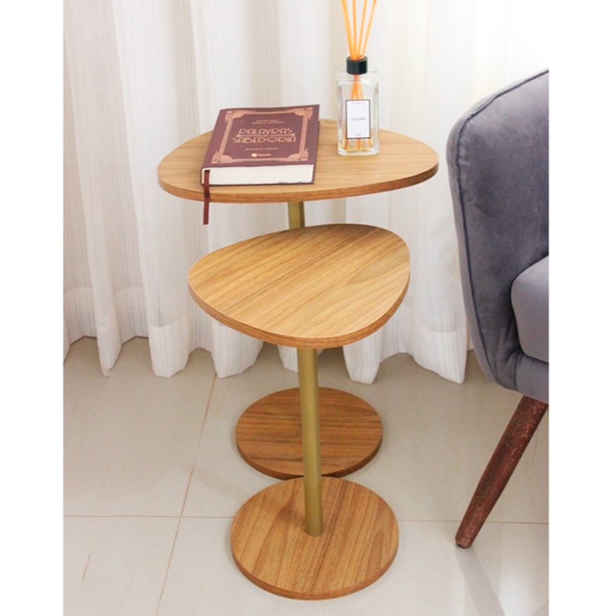 Mesa de Canto Orgânica, Mesa Apoio, Mesa Canto de Sala, Mesa Decoração, Pé de Ferro, Conju...