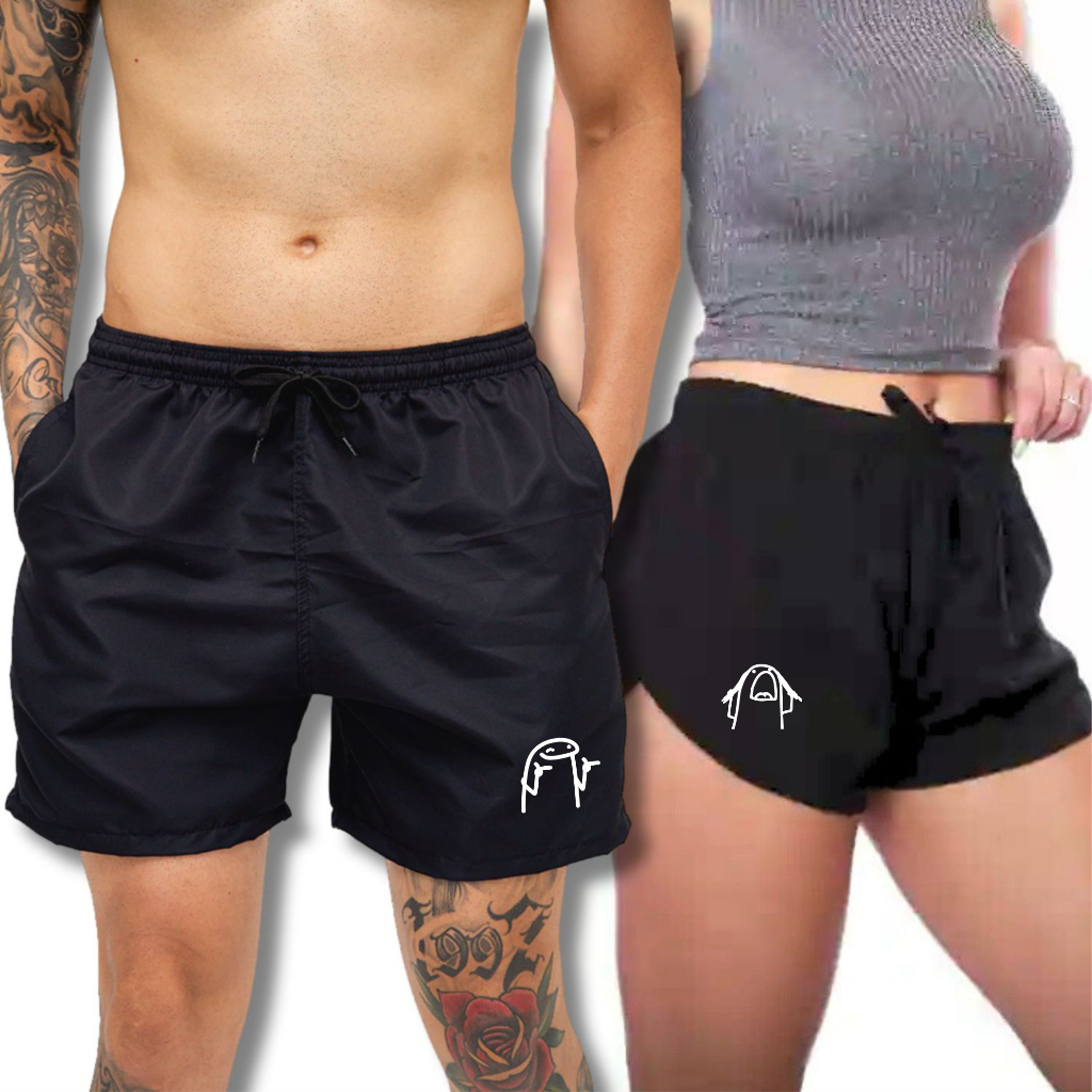 Kit Casal 2 Shorts Tactel De Boa e Surtada Mauricinho Moda Praia