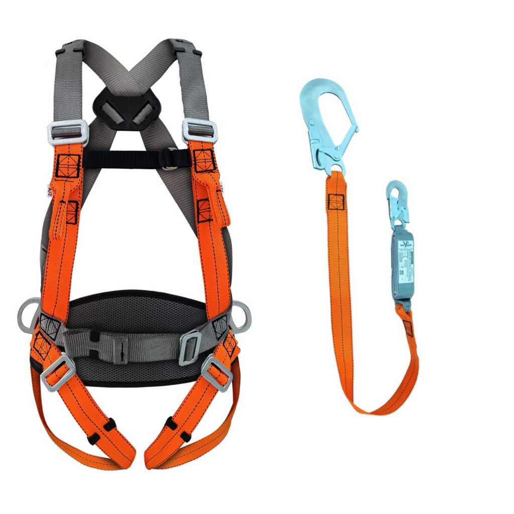 CINTO PARAQUEDISTA ABDOMINAL 4.5 + TALABARTE SIMPLES I  EPI  SEGURANÇA PARA TRABALHO EM ALTURA