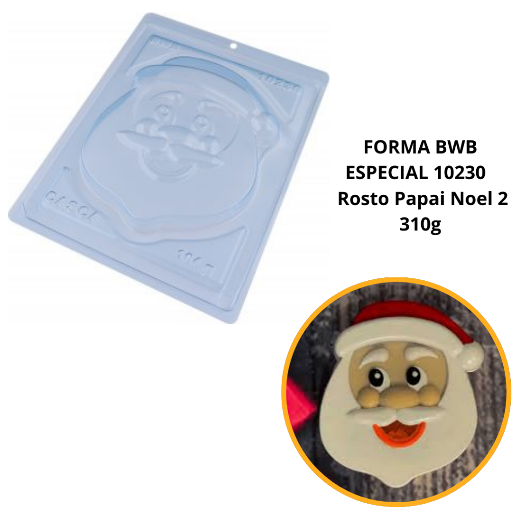 1~4 Forma BWB Rosto Papai Noel 2, Com Silicone (3 partes) Para Bombons de Chocolate - Cód. 10230 em Oferta na Shopee