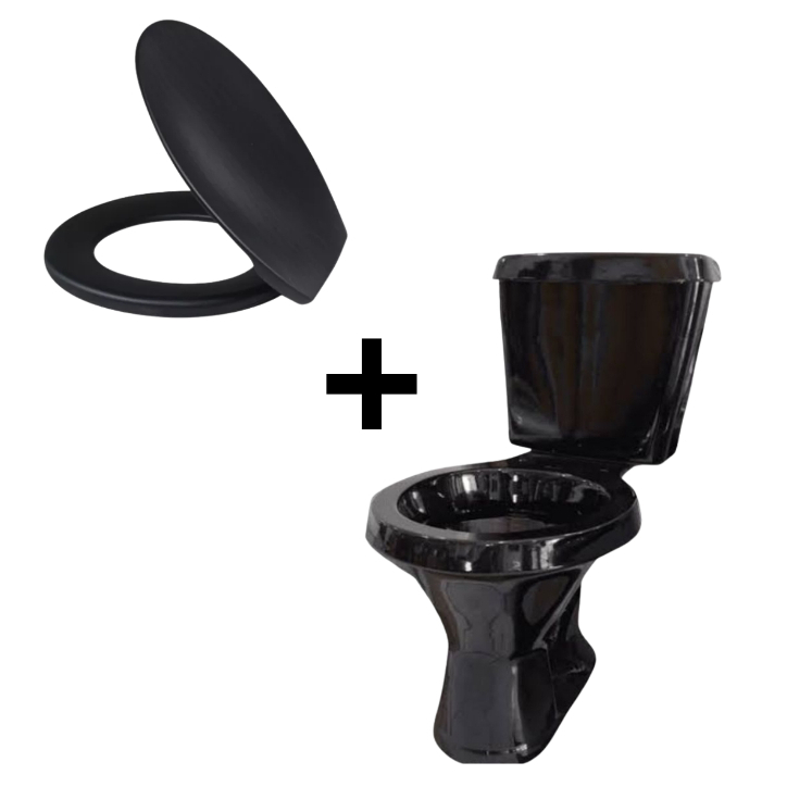 Kit Bacia Vaso E Caixa Acoplada Preto Araxá Moderno Elegante Com Assento Preto em Oferta na Shopee