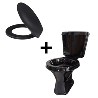 Kit Bacia Vaso E Caixa Acoplada Preto Araxá Moderno Elegante Com Assento Preto em Oferta na Shopee