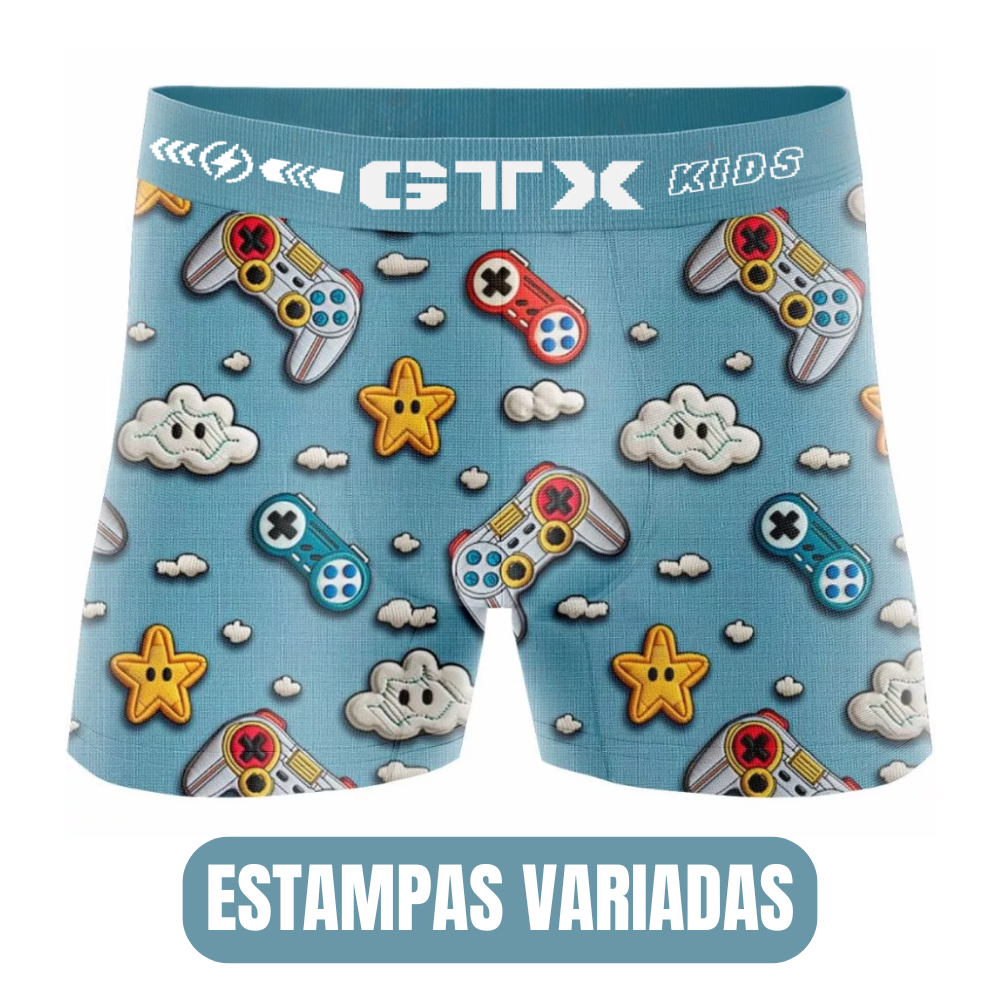 Kit 5 ou 10 Cueca Box Infantil Desenhos Infantis Tecido Anti Alérgico