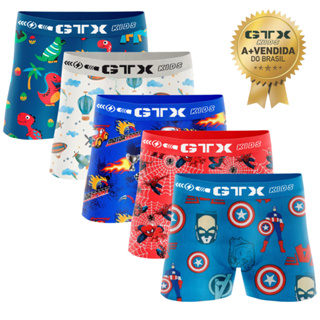 Kit 5 ou 10 Cueca Box Infantil Desenhos Infantis Tecido Anti Alérgico em Oferta na Shopee