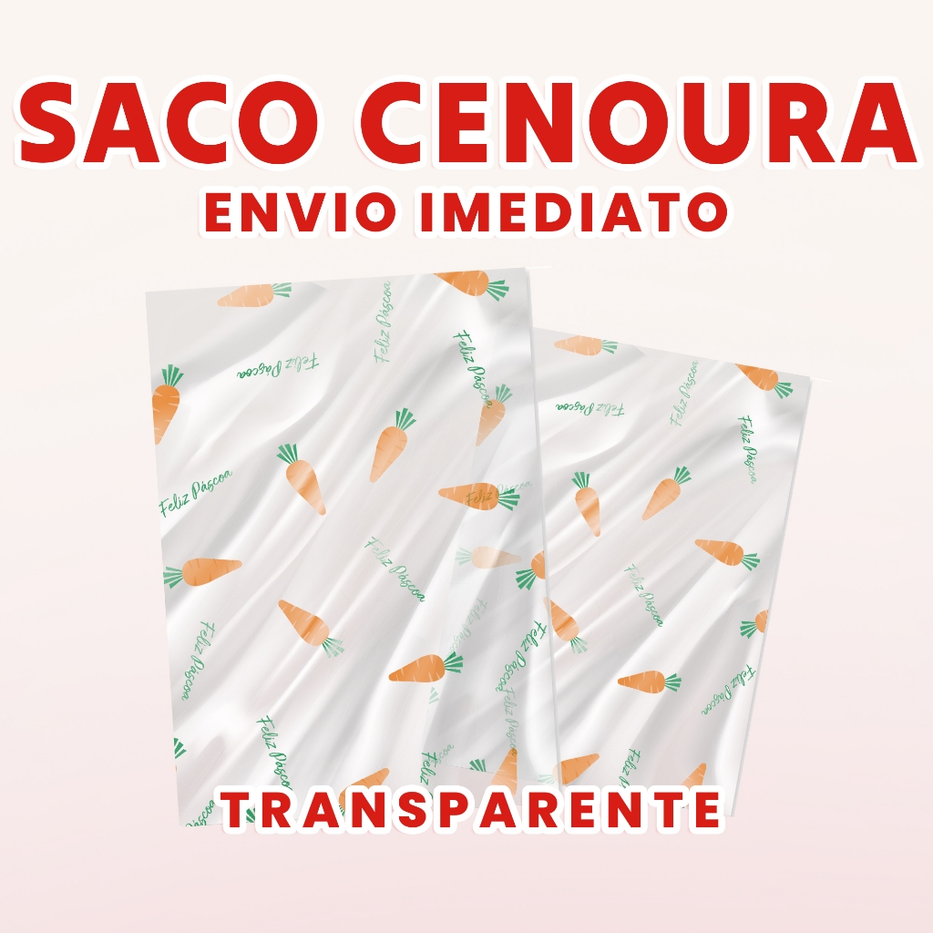 Saco Páscoa Transparente Cenoura Tamanhos Variados em Oferta na Shopee