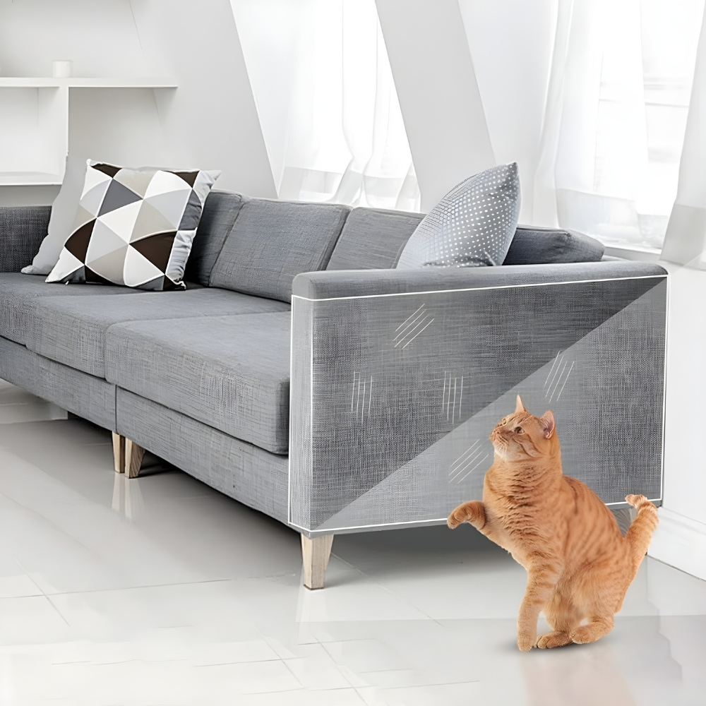 Adesivo Protetor De Sofá Filme Ant Arranhador Para gatos Transparente Autocolante Discreto Sofa
